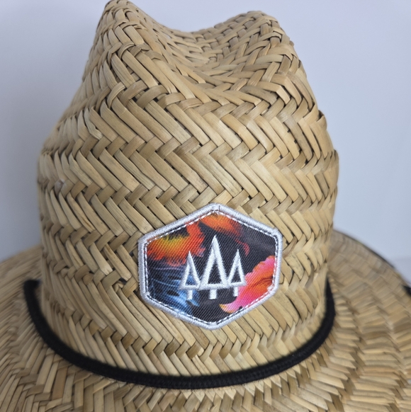 Hemlock Big Kid's UPF50+ Lifeguard Hawaiian Straw Hat One Size - Picture 3 of 7